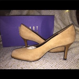 Stuart weitzman suede nude camel heels